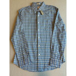 J.Crew The Oxford Mens Medium Slim Blue Plaid Button Down Button Collar NWT